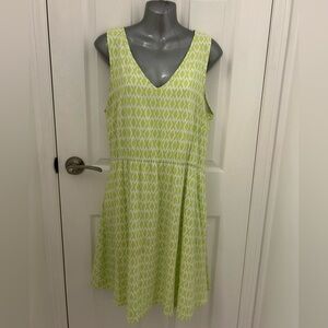 GAP Green Patterned Sleeveless Summer Dress, Sz L